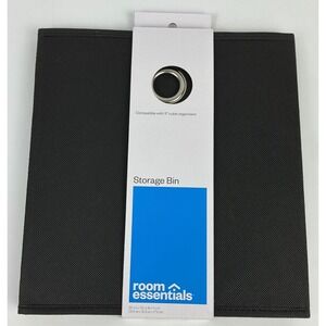 2 Pack Room Essentials Black Fabric Storage Bin Cube Organizer 11 inch New